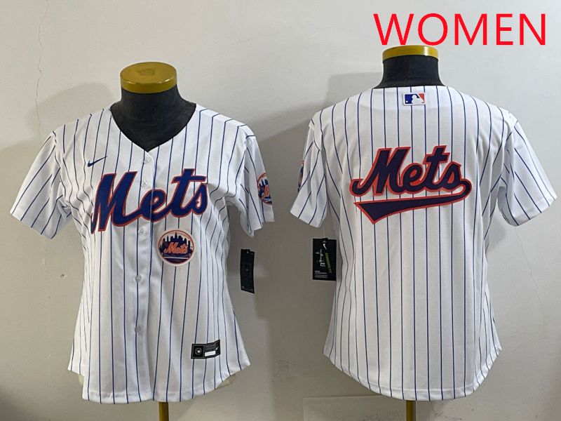 Women New York Mets Blank White Stripe Game 2025 Nike MLB Jersey style 17